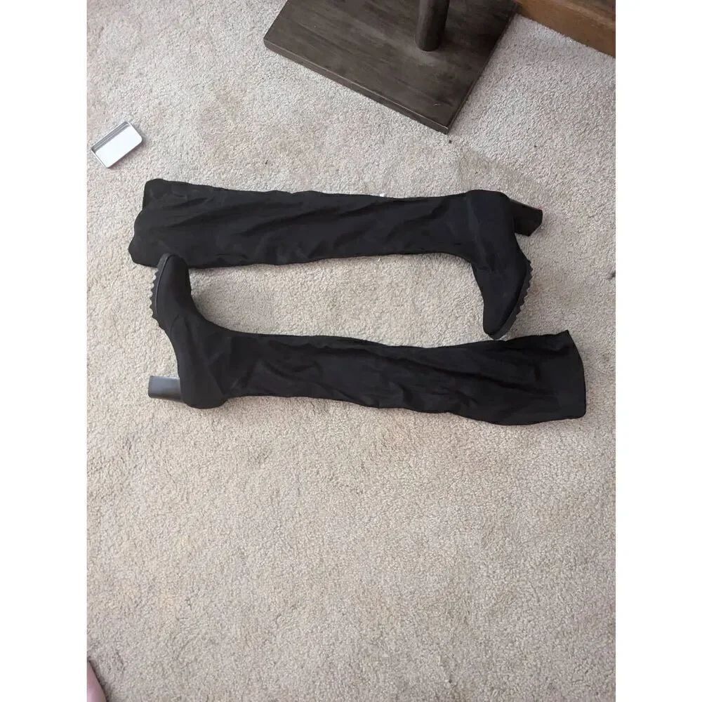 Espandole International Japan 23 US 6 Thigh High Black Boots Heeled